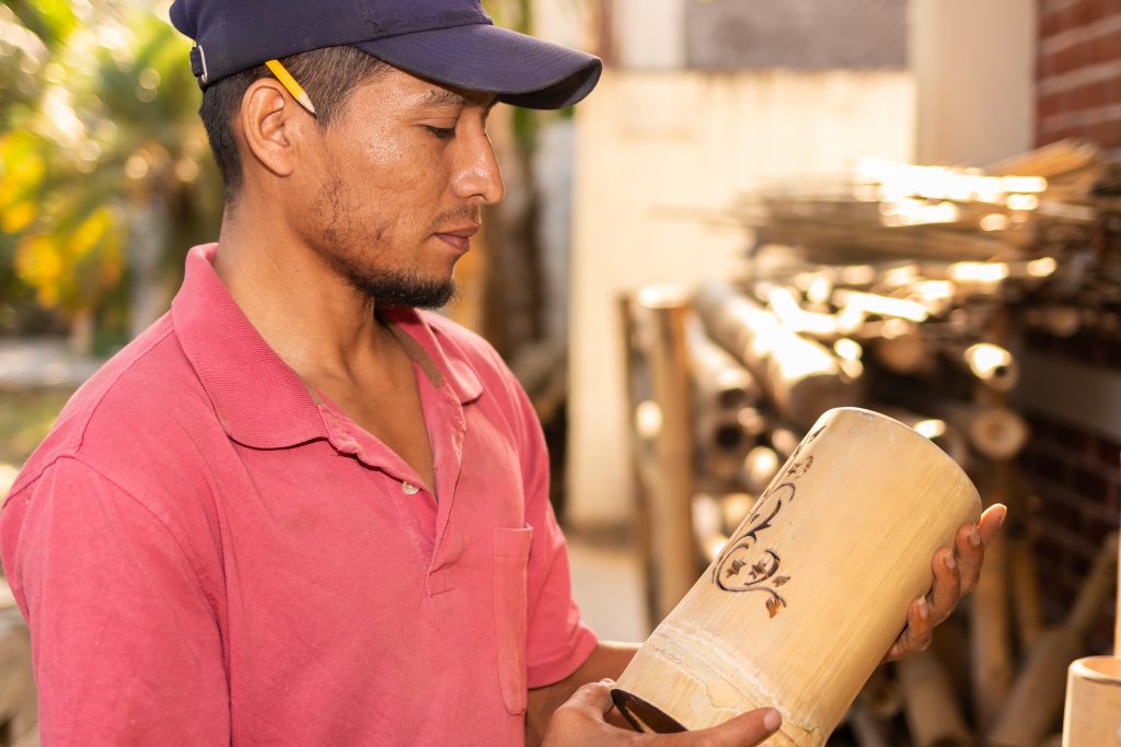 Hand made Bamboo lamp EL Salvador